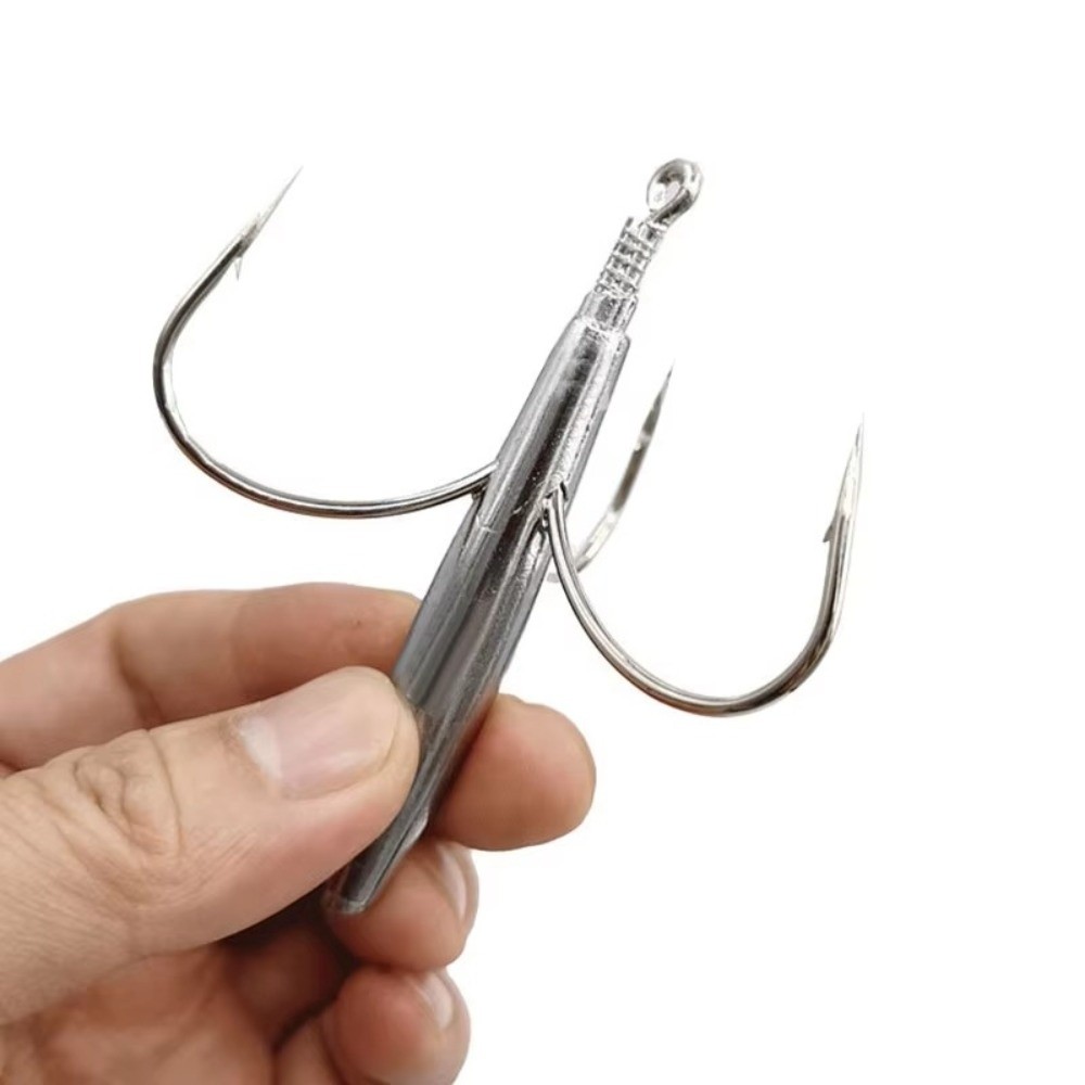 Fishing Boat Anchor - 50g～80gの重さのトリプルフック。炭素素材製で、先端にバーブ（逆刺）が付いたアンカーフック。鋭利な針先で、海水での使用に適した頑丈な釣り針。