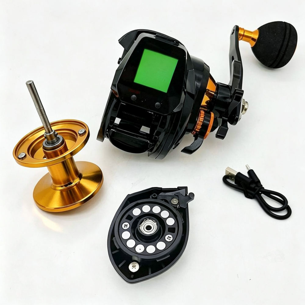 デジタルベイトキャスティングリール。メモリ機能とアラーム機能 - Fishing Boat Depth Finder のレビューと価格