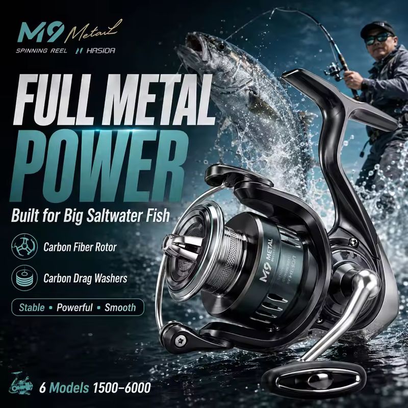HASIDA M9 スピニングリール。フルメタル製で、海水に - Fishing Boat Steering Wheel のレビューと価格