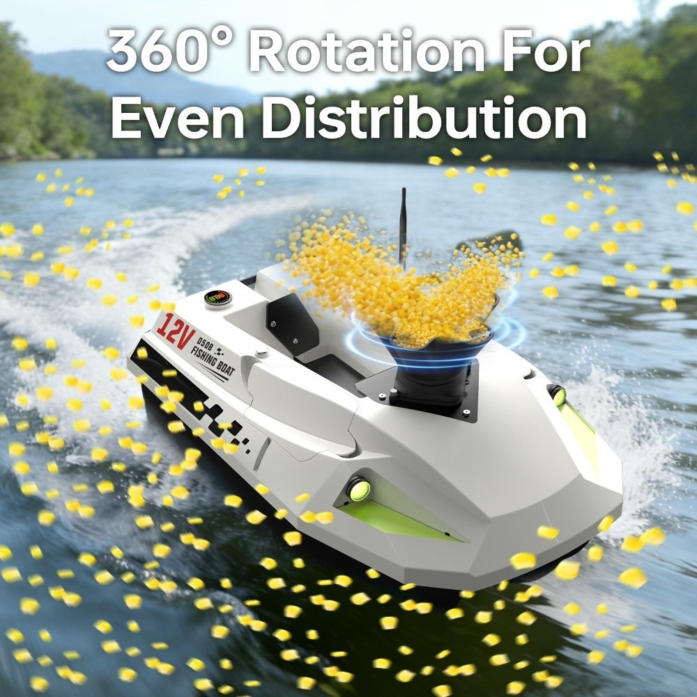 2.4GHzワイヤレスRCボート餌投げ機360 °   回転 - Fishing Boat Anchor Winch のレビューと価格